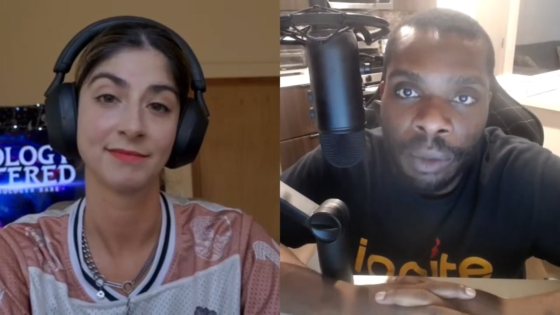 Jaclyn Joy and Mike, The Peace Dealer, at the top of the episode.